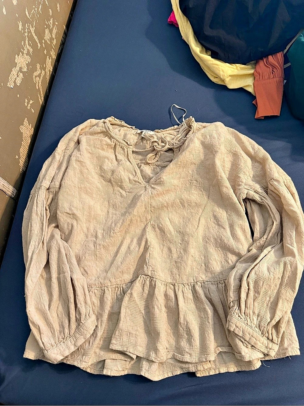 Cream Peplum Blouse